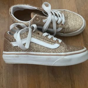 Gold glitter kids vans